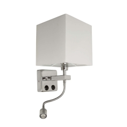 Φωτιστικό Τοίχου-Απλίκα White 17x17cm VK/04032/MC/W VKLed Αλουμίνιο, Ύφασμα