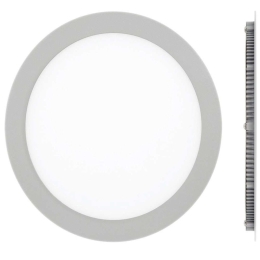 Panel Led Χωνευτό VK/04017/G/W Φ24x1,5cm Led 1920Lm 24W 3000K Grey VKLed Στρόγγυλο