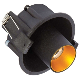 Σποτ Χωνευτό VK/04147/B/W Φ9,1cm Led 560Lm 7W 3000K Black-Gold VKLed Στρόγγυλο