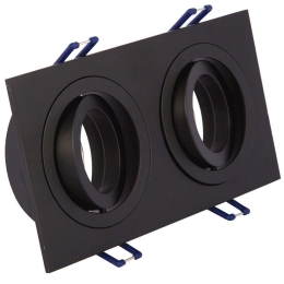Σποτ Χωνευτό Διπλό VK/03014G/2/B 17,6x9,3x2,8cm 2xGU10 35W Black VKLed Ορθογώνιο