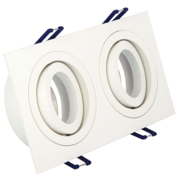 Σποτ Χωνευτό Διπλό VK/03014G/2/W 17,6x9,3x2,8cm 2xGU10 35W White VKLed Ορθογώνιο