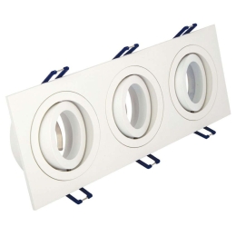 Σποτ Χωνευτό Τριπλό VK/03014G/3/W 25,5x9,3x2,8cm 3xGU10 35W White VKLed Ορθογώνιο