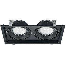 Σποτ Χωνευτό Διπλό VK/03116/2/B 32,5x17,5x4.5cm 2xGU10/G53 50W Black VKLed Ορθογώνιο