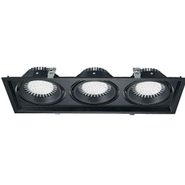Σποτ Χωνευτό Τριπλό VK/03116/3/B 47,5x17,5x4,5cm 3xGU10/G53 50W Black VKLed Ορθογώνιο