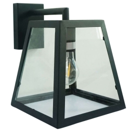 Φωτιστικό Τοίχου-Απλίκα VK/03156/WA/B 19x25cm 1xΕ27 40W Black-Clear VKLed