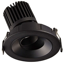 Σποτ Χωνευτό VK/04346/B/W Φ11,5cm Led 830Lm 12W 3000K Black VKLed Στρόγγυλο