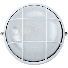 Φωτιστικό Τοίχου Με Πλέγμα VK/01012/W Φ24x12,8cm 1xE27 60w IP44 White VKLed