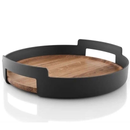 Δίσκος Σερβιρίσματος Nordic Kitchen 520416 Φ35cm Natural-Black Eva Solo Ξύλο,Πλαστικό