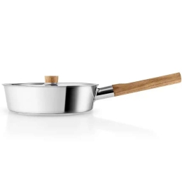 Τηγάνι Σωτέζα Με Καπάκι Nordic Kitchen 281424 24cm Inox-Natural Eva Solo 24cm Ατσάλι,Ξύλο