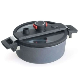 Χύτρα Χαμηλής Πίεσης Αντικολλητική Diamond Active Lite 28cm 5,5lt Grey Woll 5lt Αλουμίνιο