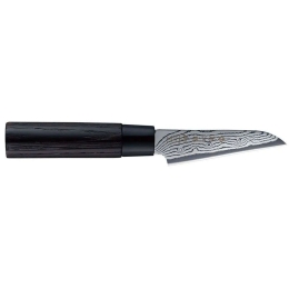 Μαχαίρι Ξεφλουδίσματος Shippu Black FD-1591 9cm Από Δαμασκηνό Ατσάλι Silver-Black Tojiro Ατσάλι,Ξύλο