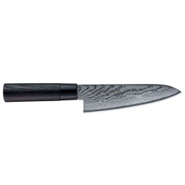 Μαχαίρι Chef Shippu Black FD-1593 18cm Από Δαμασκηνό Ατσάλι Silver-Black Tojiro Ατσάλι,Ξύλο