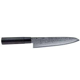 Μαχαίρι Chef Shippu Black FD-1594 21cm Από Δαμασκηνό Ατσάλι Silver-Black Tojiro Ατσάλι,Ξύλο