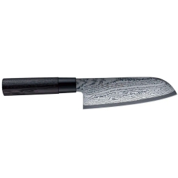 Μαχαίρι Santoku Shippu Black FD-1597 16,5cm Από Δαμασκηνό Ατσάλι Silver-Black Tojiro Ατσάλι,Ξύλο