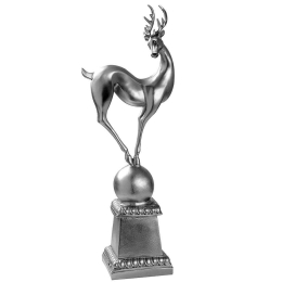 Διακοσμητικό Ελάφι Deer Pose 565TNL1218 15x22x63cm Silver Aberto Design Πολυέστερ