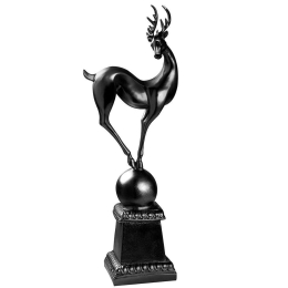 Διακοσμητικό Ελάφι Deer Pose 565TNL1219 15x22x63cm Black Aberto Design Πολυέστερ