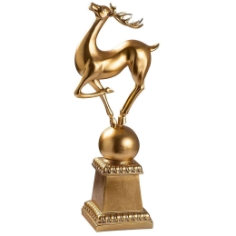 Διακοσμητικό Ελάφι Deer Pose 565TNL1185 15x21x57cm Gold Aberto Design Πολυέστερ