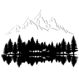 Διακοσμητικό Τοίχου Nature And Mountain 891TNL3174 62x22cm Black-White Wallity Metal