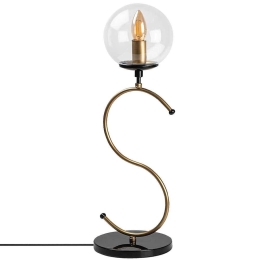 Φωτιστικό Επιτραπέζιο Royal 942FLG1858 18x19x57cm E14 40W Black-Gold Opviq
