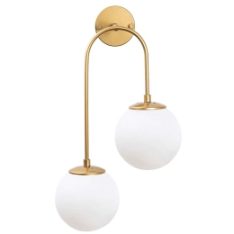 Φωτιστικό Τοίχου - Απλίκα Jewel 942FLG2120 30x24x55cm 2xE14 15W Gold Opviq