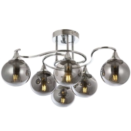 Φωτιστικό Οροφής - Πλαφονιέρα 683AVN1198 Φ60x20cm 6xE27 6W Chrome Opviq