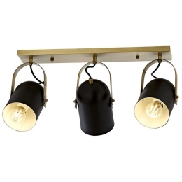 Φωτιστικό Οροφής - Πλαφονιέρα 301AUR1291 45x10x30cm 3xE27 60W Black-Gold Opviq