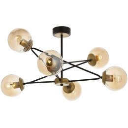 Φωτιστικό Οροφής - Πλαφονιέρα 301AUR1180 Φ80x40cm 6xE27 60W Black-Gold Opviq