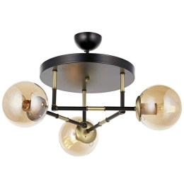 Φωτιστικό Οροφής - Πλαφονιέρα 683AVN1323 Φ40x50cm 3xE27 6W Black-Gold Opviq