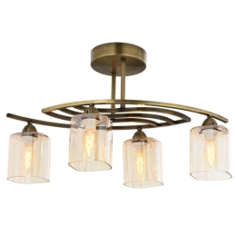 Φωτιστικό Οροφής - Πλαφονιέρα 683AVN1105 63x30x31cm 4xE14 4W Gold Opviq