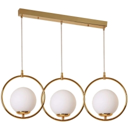 Φωτιστικό Οροφής - Ράγα Ring 846STL1863 Φ30x55x80cm E27 60W Gold-White Opviq