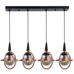 Φωτιστικό Οροφής - Ράγα 301AUR1344 80x25x100cm 4xE14 40W Black-Bronze Opviq
