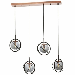 Φωτιστικό Οροφής - Ράγα 301AUR1258 80x22x120cm 4xE14 40W Black-Bronze Opviq