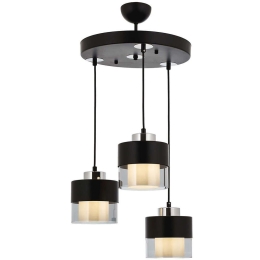 Φωτιστικό Οροφής 683AVN1423 Φ40x75cm 3xE27 60W Black-Silver Opviq