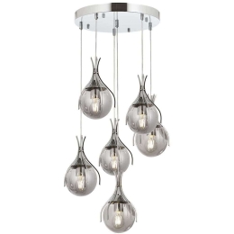 Φωτιστικό Οροφής 683AVN1226 Φ50x100cm 6xE27 6W Chrome Opviq