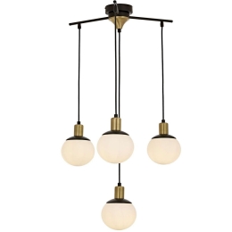 Φωτιστικό Οροφής 301AUR1239 Φ54x110cm 4xE27 60W Black-Gold Opviq
