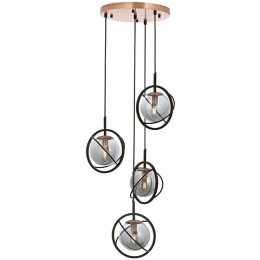 Φωτιστικό Οροφής 301AUR1256 Φ35x120cm 4xE14 40W Black-Bronze Opviq