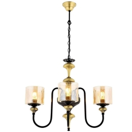 Φωτιστικό Οροφής 301AUR1156 Φ62x98cm 3xE27 60W Black-Gold Opviq