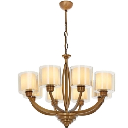 Φωτιστικό Οροφής 301AUR1307 Φ65x80cm 8xE27 60W Cream-Gold Opviq