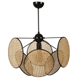 Φωτιστικό Οροφής Hera 941RTN1201 Φ55x90cm 1xE27 60W Natural-Black Opviq
