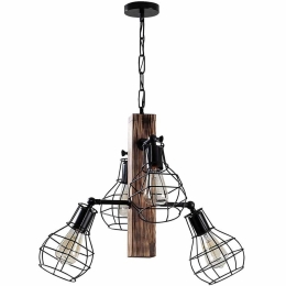 Φωτιστικό Οροφής Erebos 521SHN3118 42x42x79cm 4xE27 40W Brown-Black Opviq