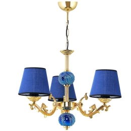 Φωτιστικό Οροφής 687HMY1431 50x65cm 3xE27 60W Blue-Gold Opviq