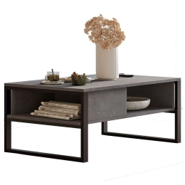 Τραπέζι Σαλονιού 956LCS1210 100x59,7x44,4cm Anthracite-Black
