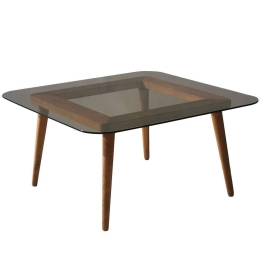 Τραπέζι Σαλονιού Smart 552NOS2229 80x80x40cm Brown-Walnut
