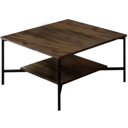 Τραπέζι Σαλονιού Line 618BLY1150 80x80x40cm Walnut-Black