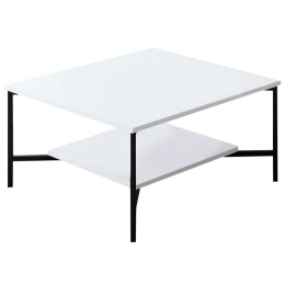 Τραπέζι Σαλονιού Line 618BLY1149 80x80x40cm White-Black