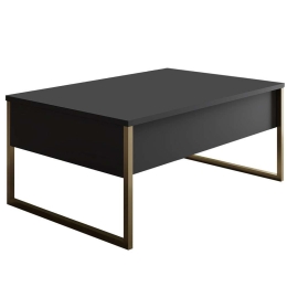 Τραπέζι Σαλονιού Luxe 618BLY1121 90x60x40cm Anthracite-Gold
