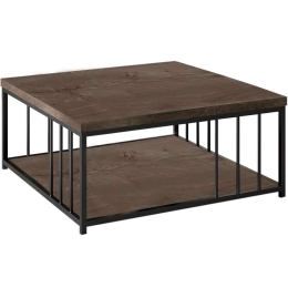 Τραπέζι Σαλονιού Zenn 618BLY1138 90x90x40cm Walnut-Black