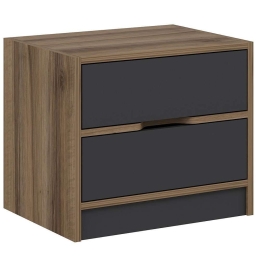 Κομοδίνο Elina 506MNR1502 54x40x47cm Anthracite-Walnut