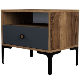 Κομοδίνο Lizbon 845HCT2501 56x40x50,8cm Walnut-Anthracite