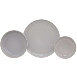 Σερβίτσιο Πιάτα Φαγητού (Σετ 18Τμχ) 710KTP3608 Light Grey Hermia 18 τμχ Πορσελάνη